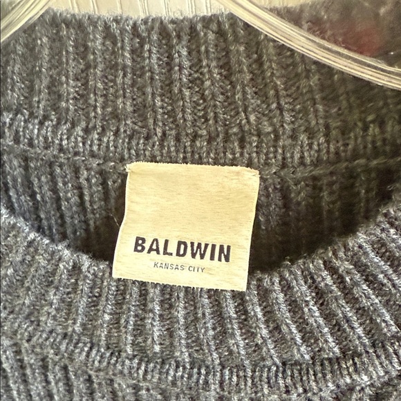 Baldwin Kansas City Gray and Blue Sweater. Size Medium - Picture 2 of 5